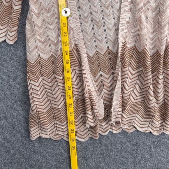 Chicos Cardigan Sweater Chevron Pattern 3/4‎ Sleeve Knit Open Front Medium - Picture 6 of 6